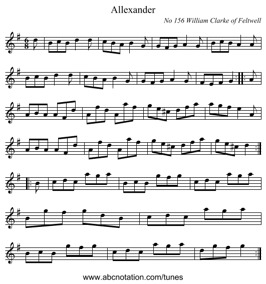 Allexander - staff notation