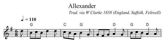 Allexander - staff notation