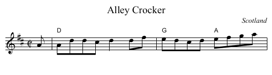 Alley Crocker - staff notation