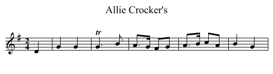 Allie Crocker's - staff notation
