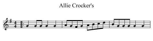 Allie Crocker's - staff notation