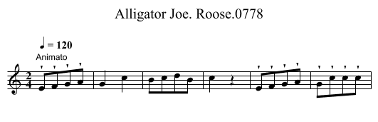 Alligator Joe. Roose.0778 - staff notation