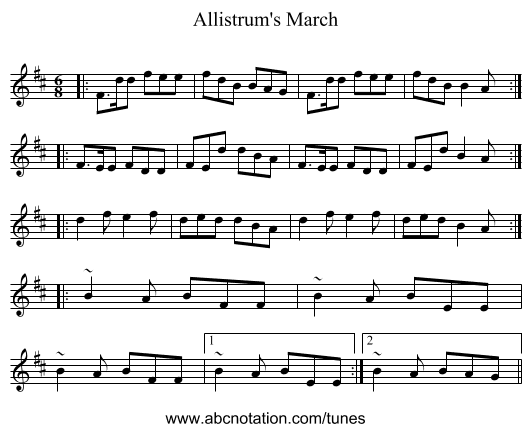 Allistrum's March - staff notation