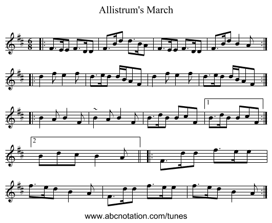 Allistrum's March - staff notation