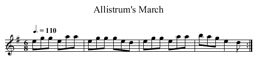 Allistrum's March - staff notation