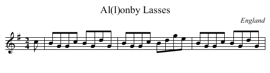 Al(l)onby Lasses - staff notation