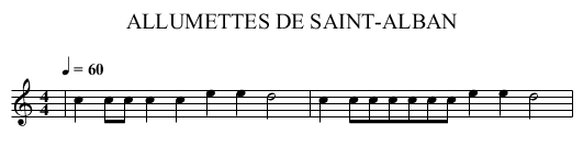 ALLUMETTES DE SAINT-ALBAN - staff notation