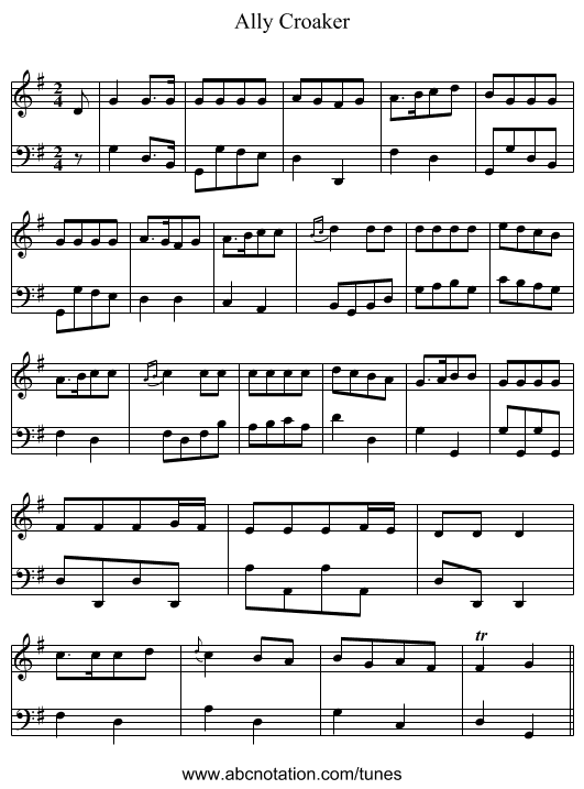 Ally Croaker - staff notation