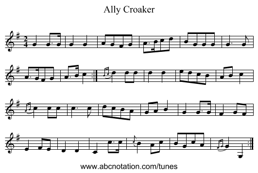 Ally Croaker - staff notation