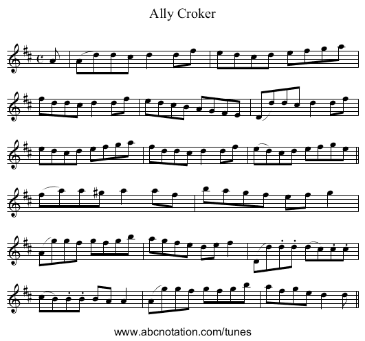 Ally Croker - staff notation