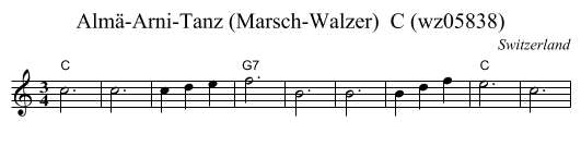 Almä-Arni-Tanz (Marsch-Walzer)  C (wz05838) - staff notation