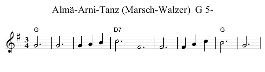 Alm&auml;-Arni-Tanz (Marsch-Walzer)  G 5- - staff notation