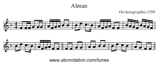 Alman - staff notation