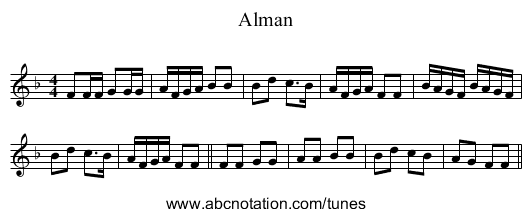 Alman - staff notation