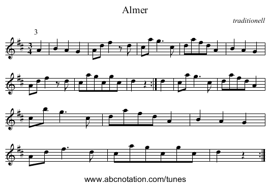 Almer - staff notation