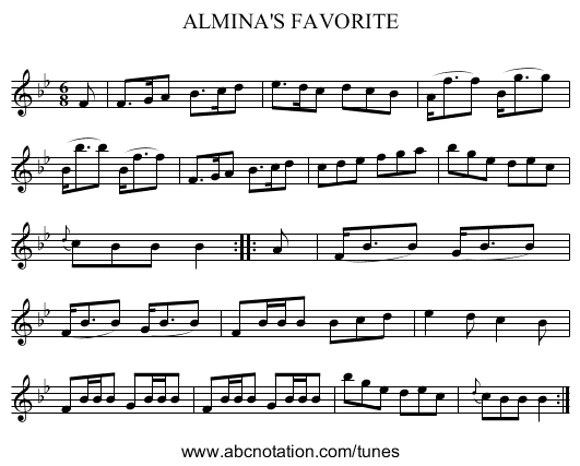 ALMINA'S FAVORITE - staff notation