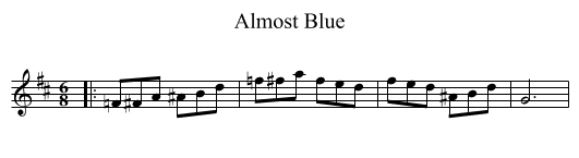 Almost Blue - staff notation