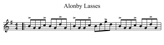 Alonby Lasses - staff notation