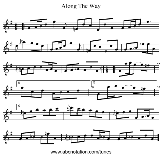 Along The Way - staff notation