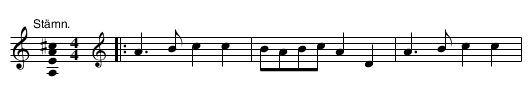 Alouette variant - staff notation