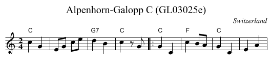 Alpenhorn-Galopp C (GL03025e) - staff notation