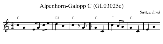 Alpenhorn-Galopp C (GL03025e) - staff notation