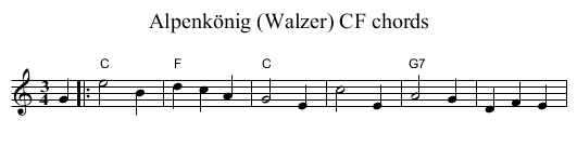 Alpenk&ouml;nig (Walzer) CF chords - staff notation