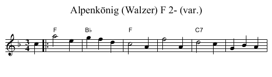 Alpenk&ouml;nig (Walzer) F 2- (var.) - staff notation