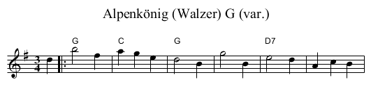 Alpenk&ouml;nig (Walzer) G (var.) - staff notation