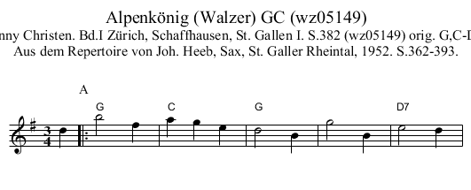Alpenk&ouml;nig (Walzer) GC (wz05149) - staff notation