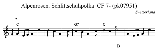 Alpenrosen. Schlittschuhpolka  CF 7- (pk07951) - staff notation