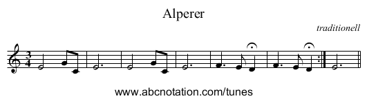 Alperer - staff notation