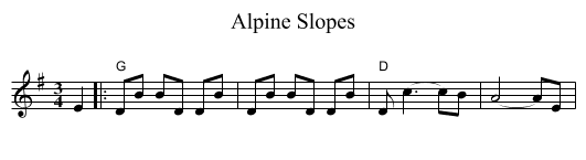 Alpine Slopes - staff notation
