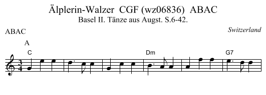 Älplerin-Walzer  CGF (wz06836)  ABAC - staff notation