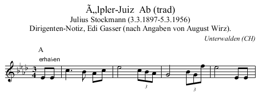 Ã„lpler-Juiz  Ab (trad) - staff notation