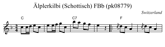 Älplerkilbi (Schottisch) FBb (pk08779) - staff notation