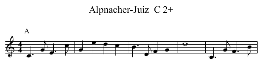 Alpnacher-Juiz  C 2+ - staff notation
