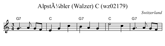 AlpstÃ¼bler (Walzer) C (wz02179) - staff notation