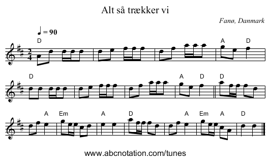 Alt så trækker vi - staff notation