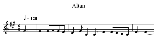 Altan - staff notation