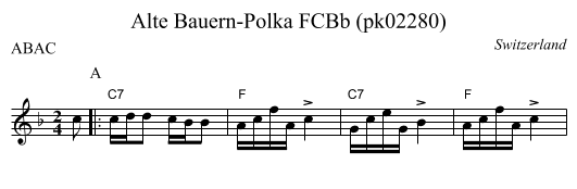 Alte Bauern-Polka FCBb (pk02280) - staff notation