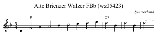 Alte Brienzer Walzer FBb (wz05423) - staff notation
