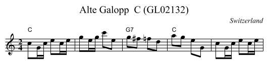 Alte Galopp  C (GL02132) - staff notation