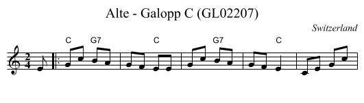 Alte - Galopp C (GL02207) - staff notation