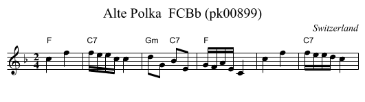 Alte Polka  FCBb (pk00899) - staff notation