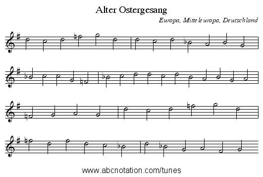 Alter Ostergesang - staff notation