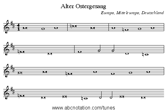 Alter Ostergesang - staff notation