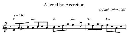 Altered by Accretion - staff notation