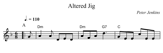 Altered Jig - staff notation
