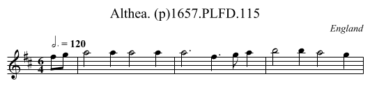 Althea. (p)1657.PLFD.115 - staff notation